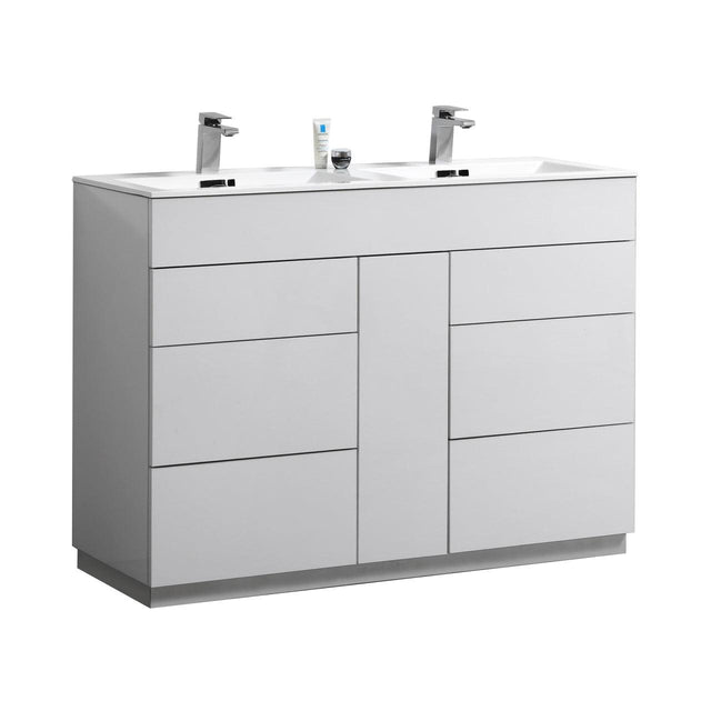 KubeBath Milano Double Sink Modern Bathroom Vanity - Sea & Stone Bath