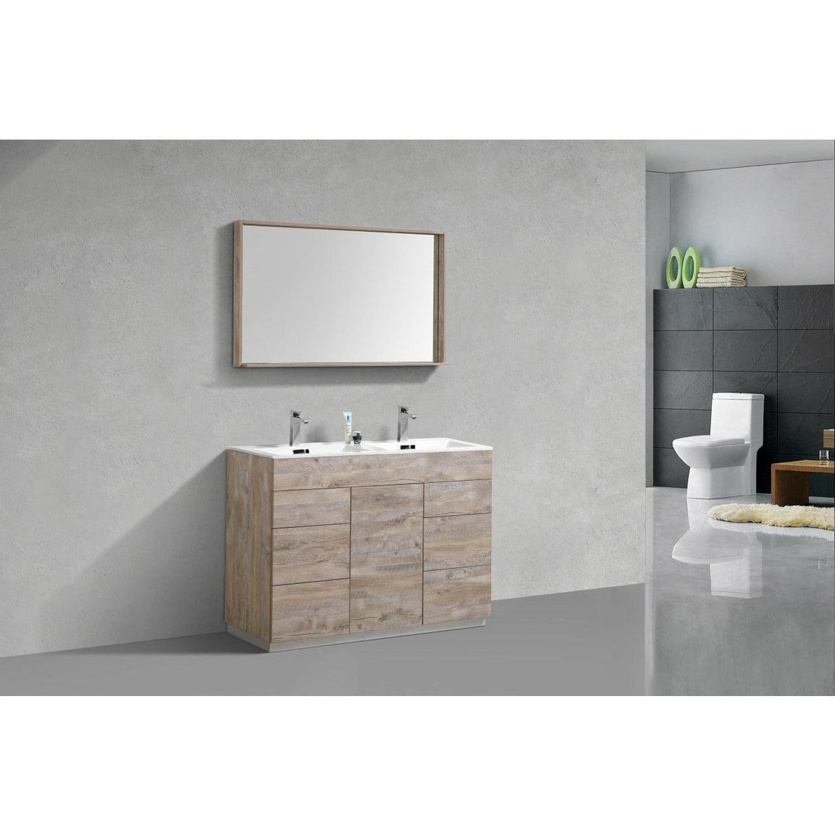 KubeBath Milano Double Sink Modern Bathroom Vanity