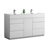 KubeBath Milano Double Sink Modern Bathroom Vanity - Sea & Stone Bath