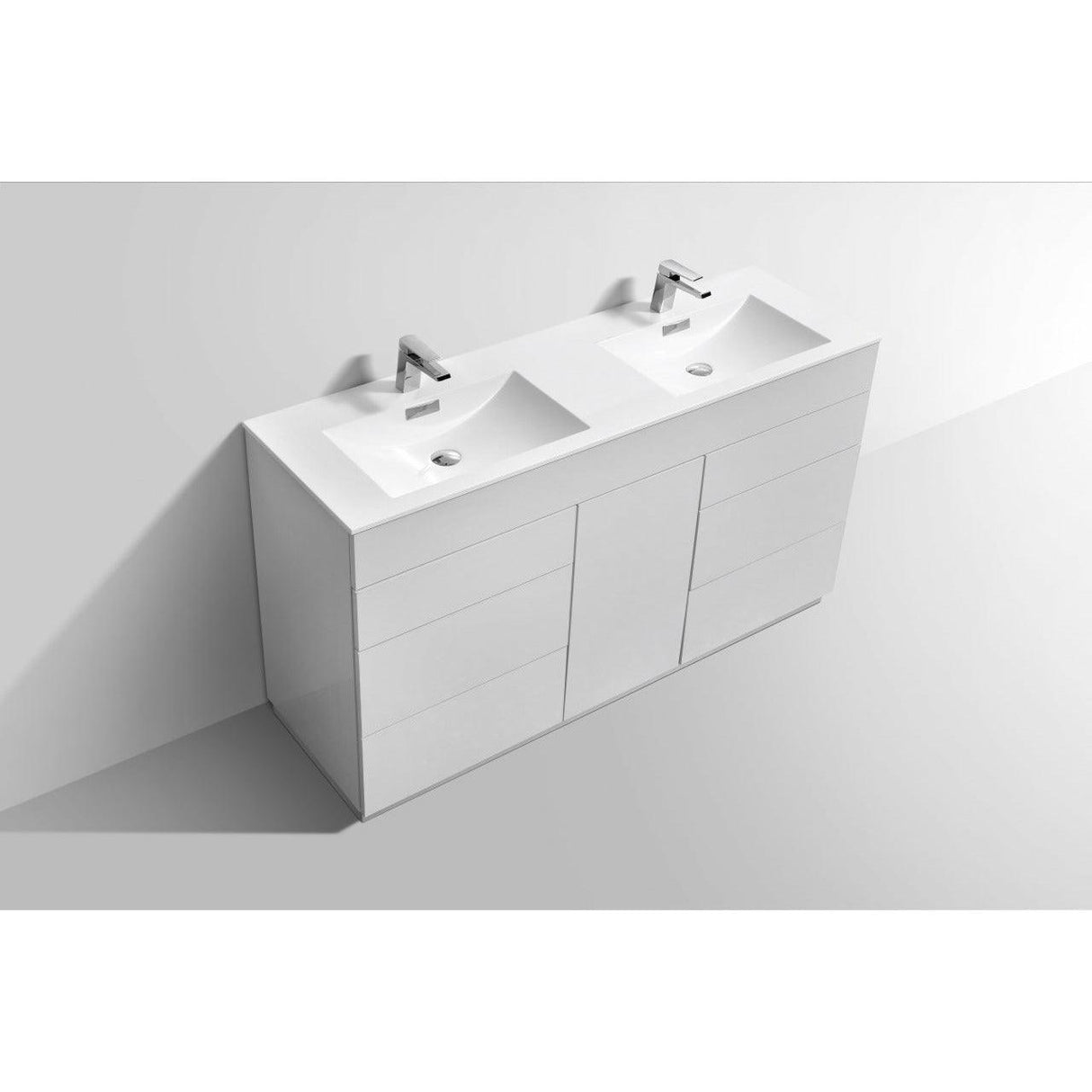 KubeBath Milano Double Sink Modern Bathroom Vanity