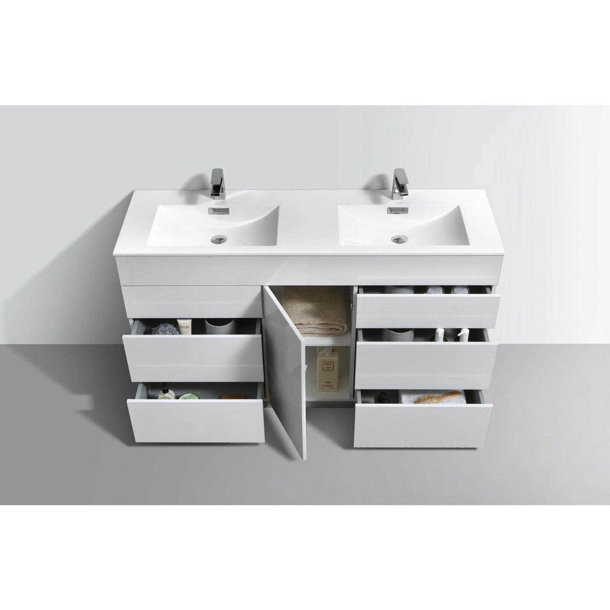 KubeBath Milano Double Sink Modern Bathroom Vanity