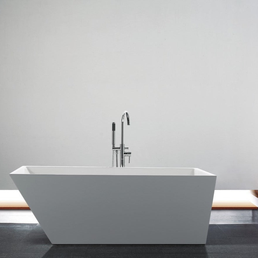 Kube Obliquo 67'' White Free Standing Bathtub