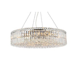 Kaler Elegant Luxury Chrome Round Chandelier 32" D