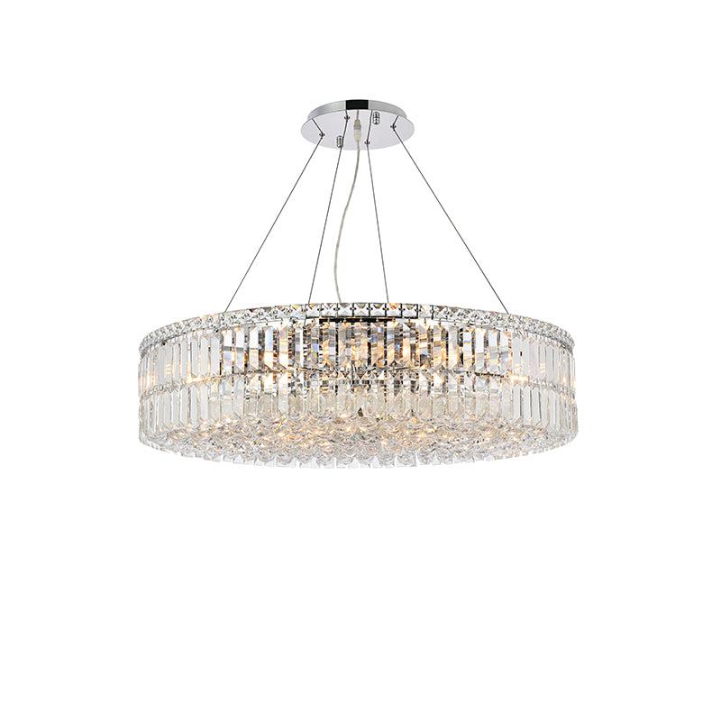 Kaler Elegant Luxury Chrome Round Chandelier 32" D