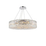 Kaler Elegant Luxury Chrome Round Chandelier 32" D