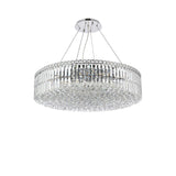 Kaler Elegant Luxury Chrome Round Chandelier 32" D