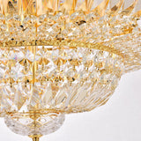 Kaler Elegant Luxury Gold Ceiling Mounted Chandelier 30" D