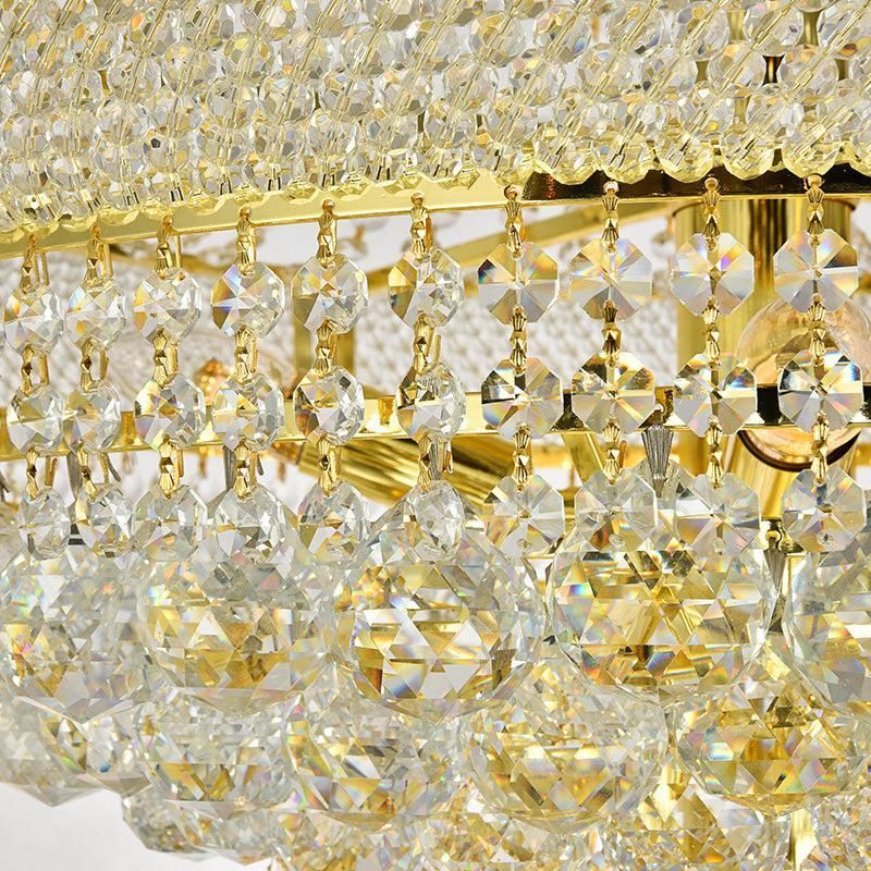 Kaler Elegant Luxury Living Room Three Tier Crystal Chandelier 30" D