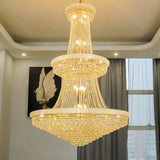 Kaler Elegant Luxury Living Room Three Tier Crystal Chandelier 36" D chandeliers for dining room,chandeliers for stairways,chandeliers for foyer,chandeliers for bedrooms,chandeliers for kitchen,chandeliers for living room Rbrights Gold  