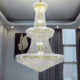 Kaler Elegant Luxury Living Room Three Tier Crystal Chandelier 36" D chandeliers for dining room,chandeliers for stairways,chandeliers for foyer,chandeliers for bedrooms,chandeliers for kitchen,chandeliers for living room Rbrights Chrome  