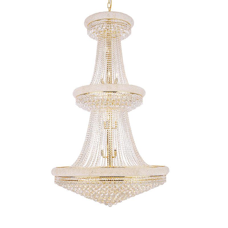 Kaler Elegant Luxury Living Room Three Tier Crystal Chandelier 42" D