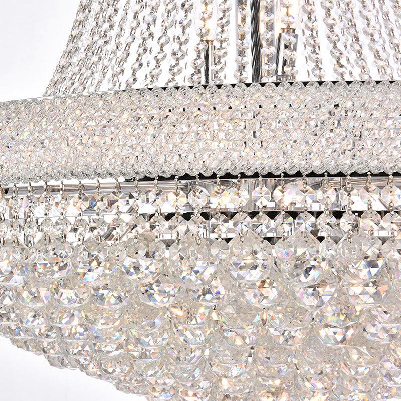 Kaler Elegant Luxury Living Room Three Tier Crystal Chandelier 42" D