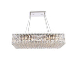 Kaler Elegant Luxury Rectangular Crystal Chandelier Light 36" L For Dining Table