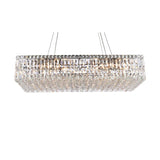 Kaler Elegant Luxury Rectangular Crystal Chandelier Light 36" L For Dining Table