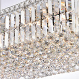 Kaler Elegant Luxury Rectangular Crystal Chandelier Light 36" L For Dining Table