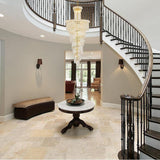 Kaler Elegant Luxury Spiral Staircase Crystal Chandelier 72" H, Grand Chandelier