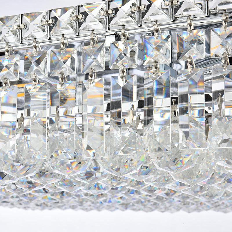 Kaler Elegant Luxury Square Living Room Ceiling Chandelier, Crystal Ceiling Light