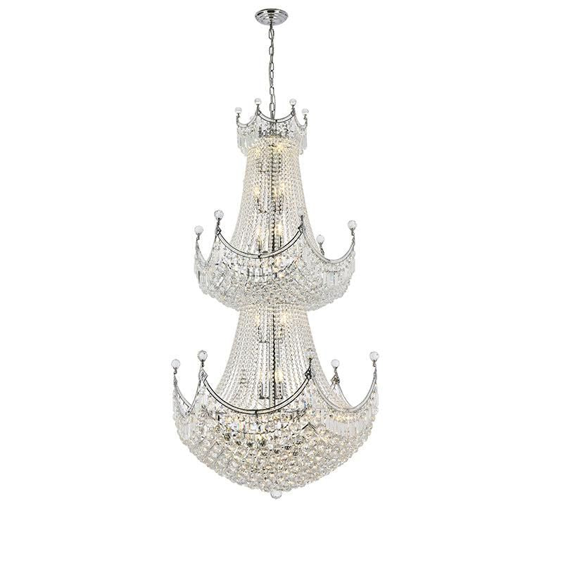 Kaler Elegant Luxury Three Tier Large Crystal Chandelier 36" D