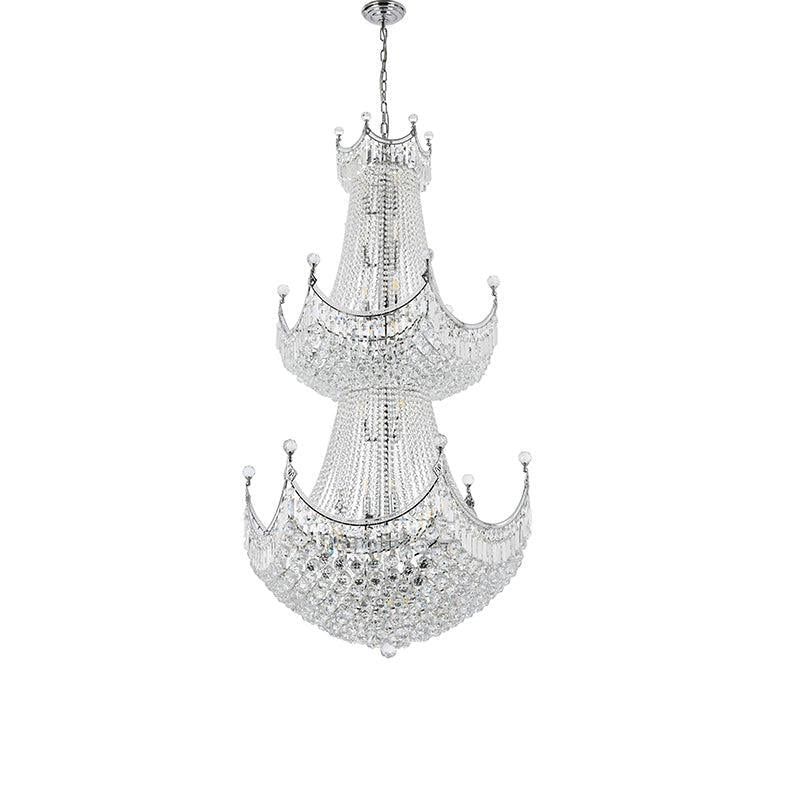 Kaler Elegant Luxury Three Tier Large Crystal Chandelier 36" D