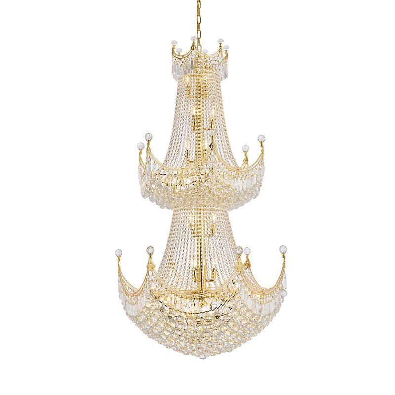 Kaler Elegant Luxury Three Tier Large Crystal Chandelier 36" D