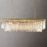 Kelly 2-Layer Crystal Rectangle Chandelier 49" chandeliers for dining room,chandeliers for stairways,chandeliers for foyer,chandeliers for bedrooms,chandeliers for kitchen,chandeliers for living room Rbrights Lacquered Brass  