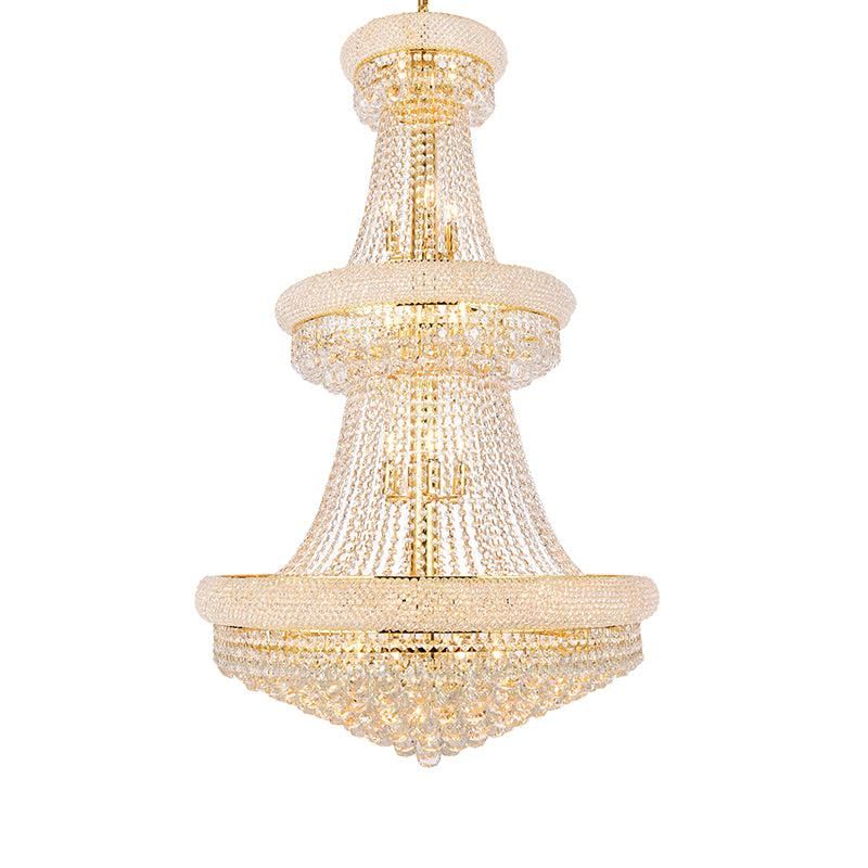 Kaler Elegant Luxury Living Room Three Tier Crystal Chandelier 30" D