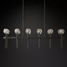 Kristal Glass Double Linear Chandelier 60" chandeliers for dining room,chandeliers for stairways,chandeliers for foyer,chandeliers for bedrooms,chandeliers for kitchen,chandeliers for living room Rbrights Matte Black Clear 