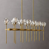 Kristal Glass Double Linear Chandelier 60"