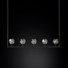 Kristal Clear Glass Linear Chandelier 48" chandeliers for dining room,chandeliers for stairways,chandeliers for foyer,chandeliers for bedrooms,chandeliers for kitchen,chandeliers for living room Rbrights Matte Black  