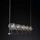 Kristal Clear Glass Linear Chandelier 48"