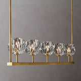 Kristal Clear Glass Linear Chandelier 48"