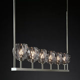 Kristal Clear Glass Linear Chandelier 60"