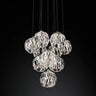 Kristal Glass Round Cluster Chandelier 14" chandeliers for dining room,chandeliers for stairways,chandeliers for foyer,chandeliers for bedrooms,chandeliers for kitchen,chandeliers for living room Rbrights Polished Nickel Clear 