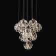 Kristal Glass Round Cluster Chandelier 14" chandeliers for dining room,chandeliers for stairways,chandeliers for foyer,chandeliers for bedrooms,chandeliers for kitchen,chandeliers for living room Rbrights Lacquered Burnished Brass Clear 