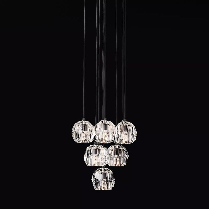 Kristal Glass Round Cluster Chandelier 14"