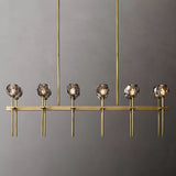 Kristal Glass Double Linear Chandelier 60" chandeliers for dining room,chandeliers for stairways,chandeliers for foyer,chandeliers for bedrooms,chandeliers for kitchen,chandeliers for living room Rbrights Lacquered Burnished Brass Smoke 