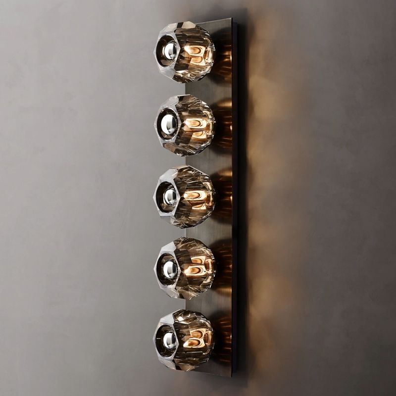 Kristal Smoke Glass Linear Wall Lamp (long)