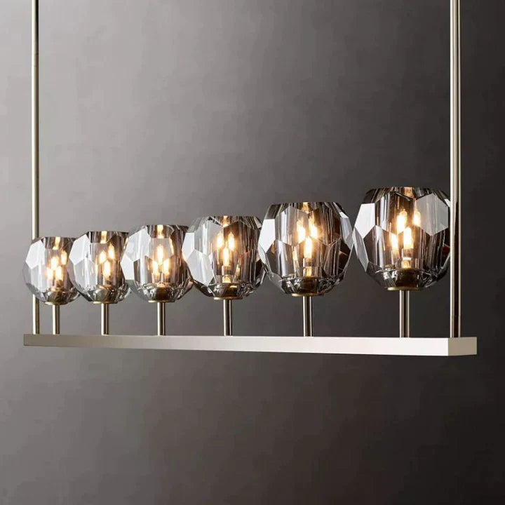 Modera Luxury Balle Smoke Cristal Linear Chandelier 60"