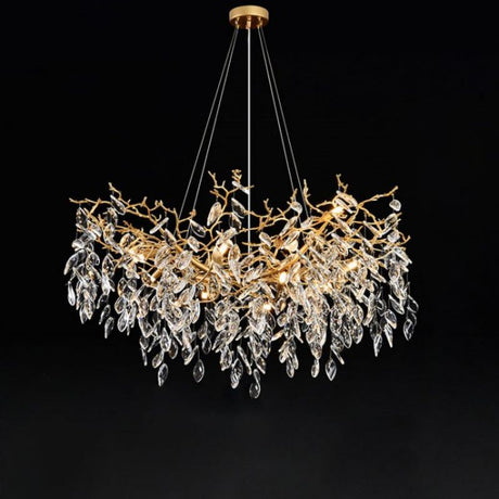 Lola Gold Chandeliers Tree Branch Kitchen, Modern Crystal Chandelier chandeliers for dining room,chandeliers for stairways,chandeliers for foyer,chandeliers for bedrooms,chandeliers for kitchen,chandeliers for living room Rbrights 39.4" D  