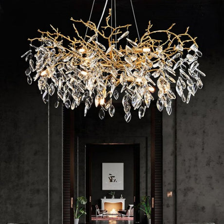 Lola Gold Chandeliers Tree Branch Kitchen, Modern Crystal Chandelier chandeliers for dining room,chandeliers for stairways,chandeliers for foyer,chandeliers for bedrooms,chandeliers for kitchen,chandeliers for living room Rbrights 47.2" D  