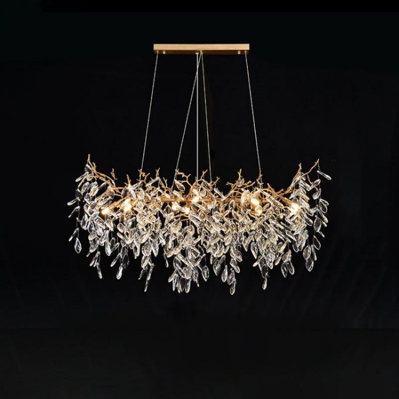 Lola Linear Gold Chandeliers Tree Branch Kitchen, Gold Chandelier