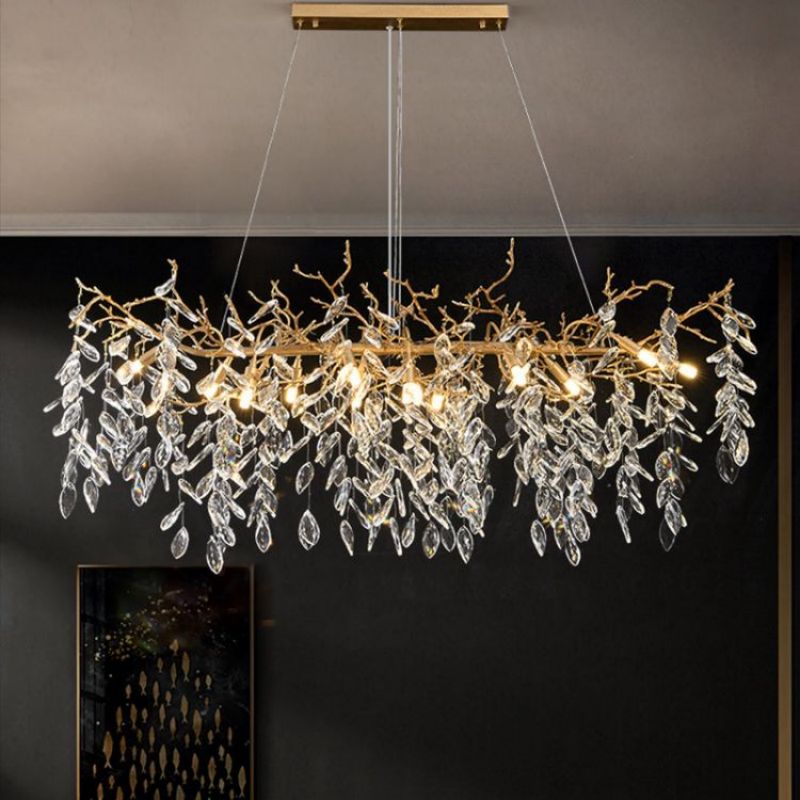 Lola Linear Gold Chandeliers Tree Branch Kitchen, Gold Chandelier chandeliers for dining room,chandeliers for stairways,chandeliers for foyer,chandeliers for bedrooms,chandeliers for kitchen,chandeliers for living room Rbrights 59" L  