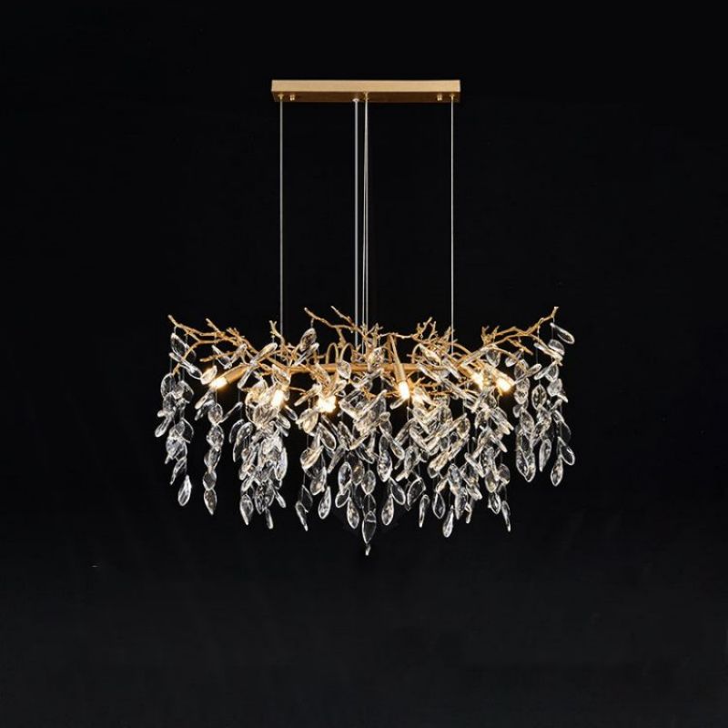 Lola Linear Gold Chandeliers Tree Branch Kitchen, Gold Chandelier chandeliers for dining room,chandeliers for stairways,chandeliers for foyer,chandeliers for bedrooms,chandeliers for kitchen,chandeliers for living room Rbrights 31.5" L  