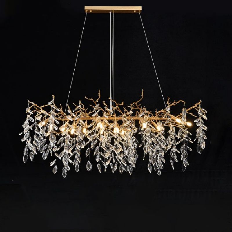 Lola Linear Gold Chandeliers Tree Branch Kitchen, Gold Chandelier chandeliers for dining room,chandeliers for stairways,chandeliers for foyer,chandeliers for bedrooms,chandeliers for kitchen,chandeliers for living room Rbrights 47.2" L  