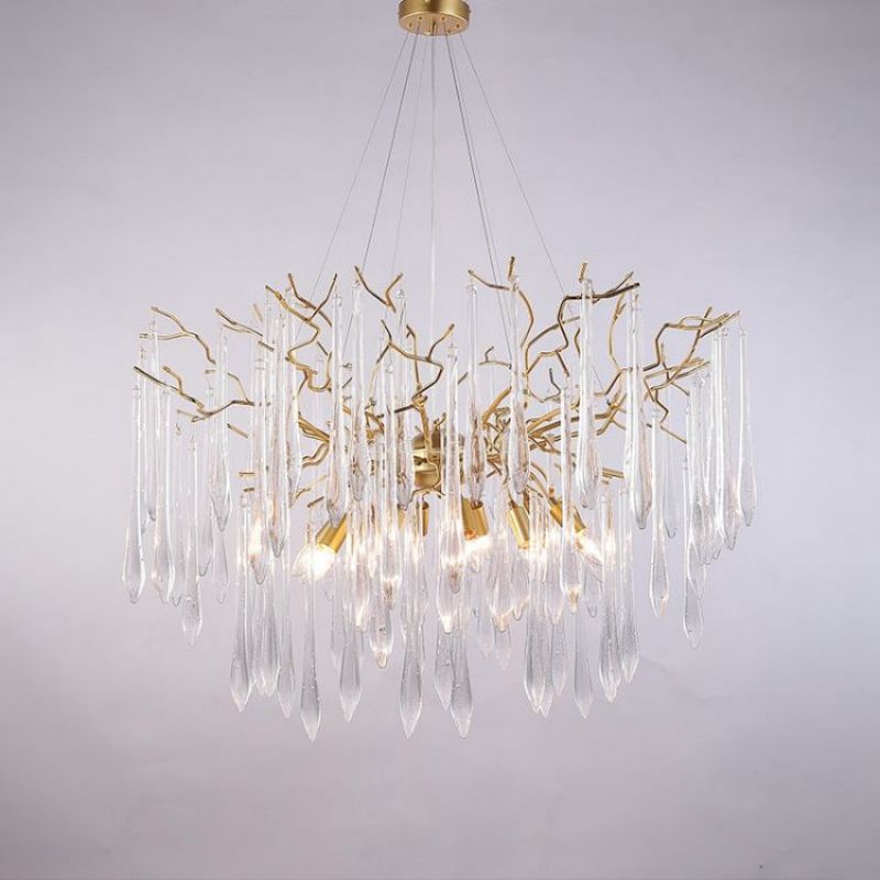 Lola round branch living and dining chandelier