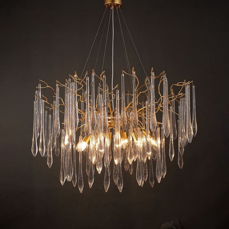 Lola round branch living and dining chandelier