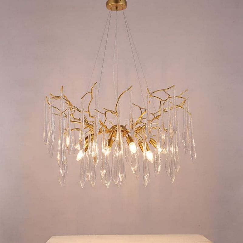 Lola round branch living and dining chandelier