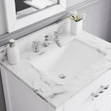 Water Creation Madison 30" Pure White Single Sink Bathroom Vanity With Faucet From The Madison Collection