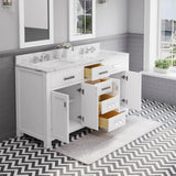 Water Creation Madison 60" Pure White Double Sink Bathroom Vanity From The Madison Collection