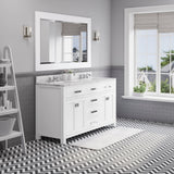 Water Creation Madison 60" Pure White Double Sink Bathroom Vanity With Matching Framed Mirror From The Madison Collection